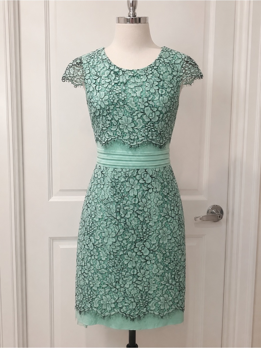 Antonio Melani Mint Green Floral Lace Sheath Dress